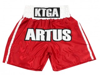 Short de boxe anglaise Personnalisé : KNBXCUST-2042-Rouge